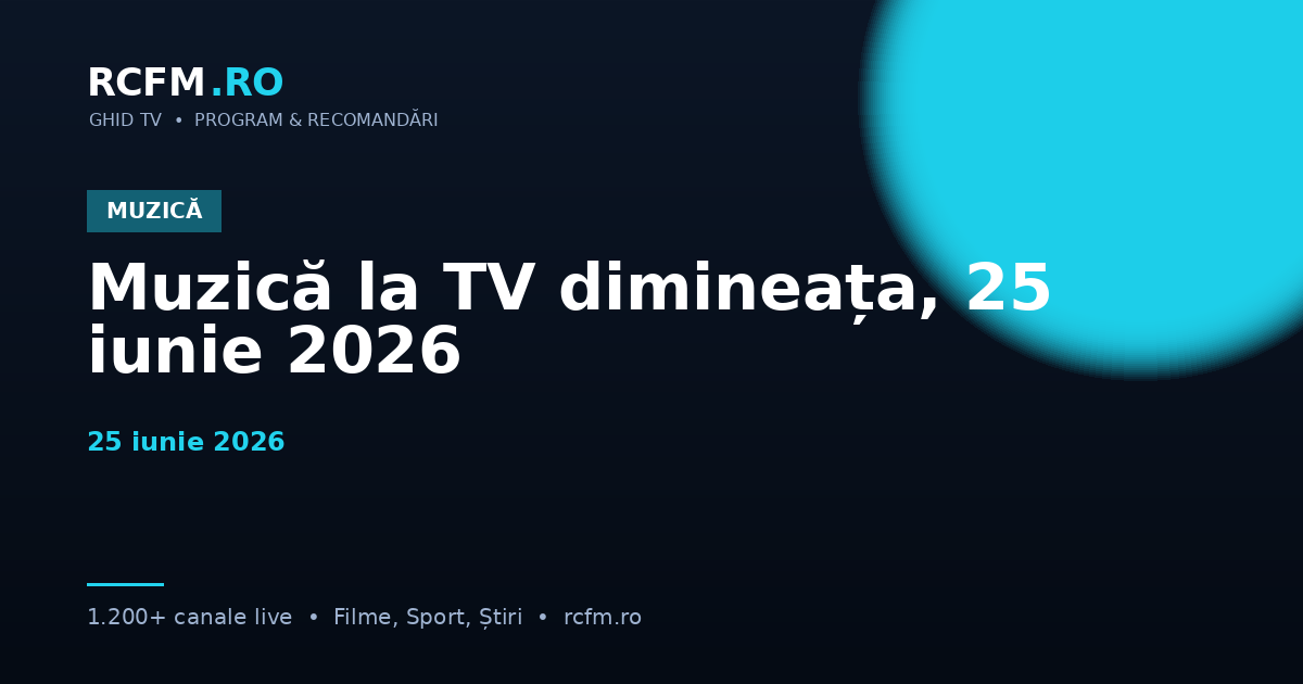 Muzică la TV dimineața, 25 iunie 2026