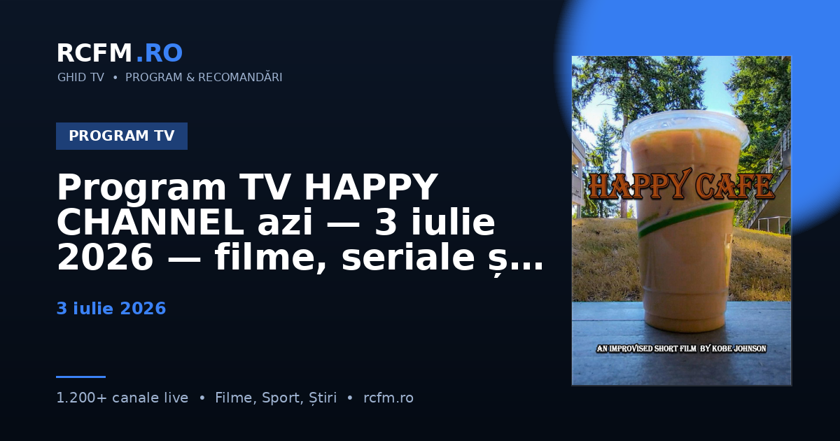 Program TV HAPPY CHANNEL azi — 3 iulie 2026 — filme, seriale și emisiuni