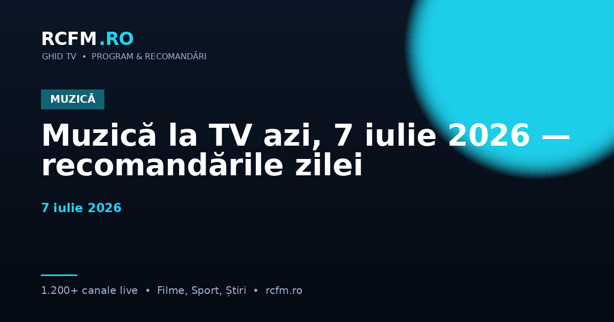 Muzică la TV azi, 7 iulie 2026 — recomandările zilei
