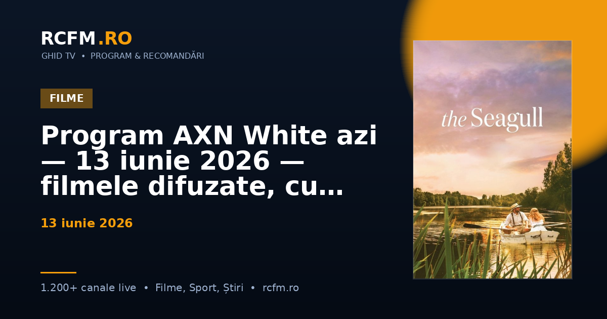 Program AXN White azi — 13 iunie 2026 — filmele difuzate, cu rating