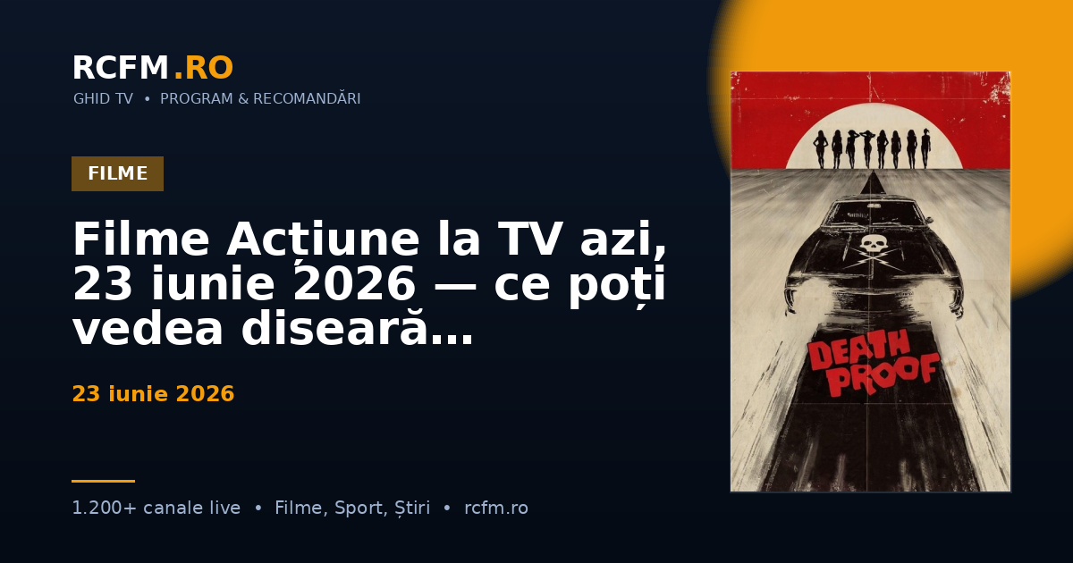 Filme Acțiune la TV azi, 23 iunie 2026 — ce poți vedea diseară
