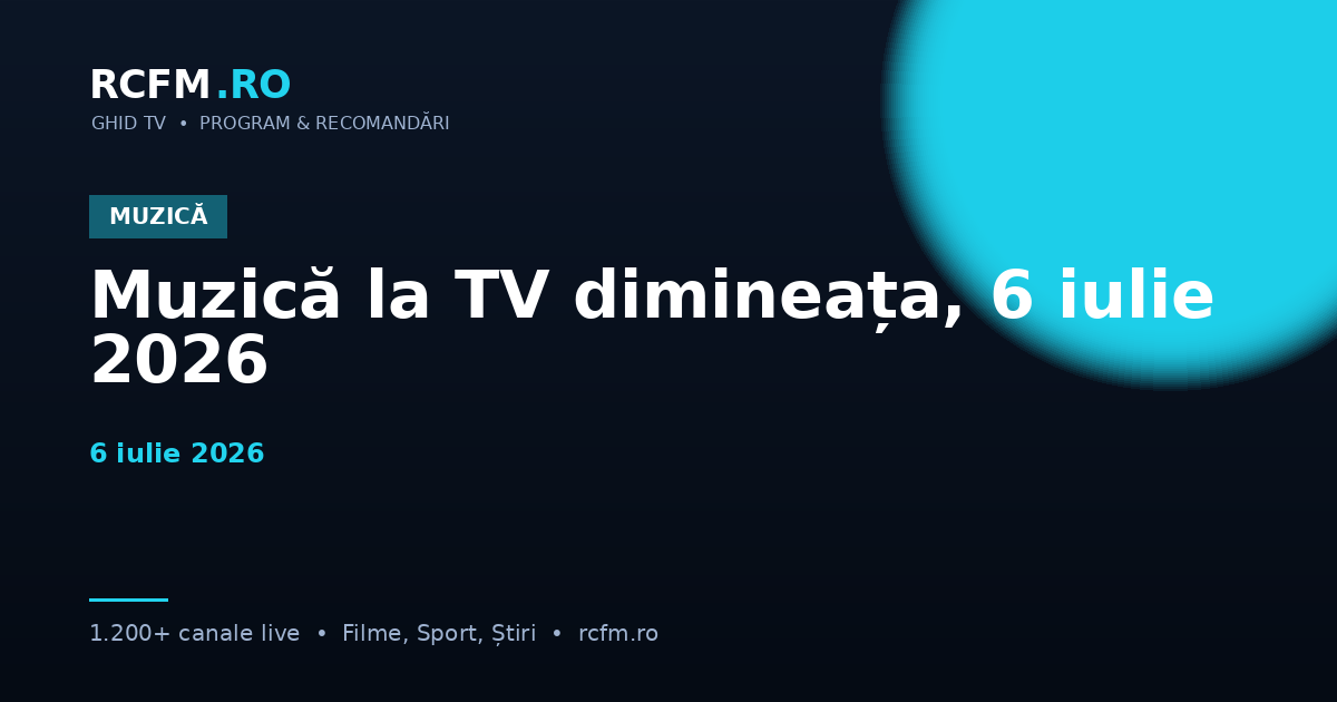 Muzică la TV dimineața, 6 iulie 2026