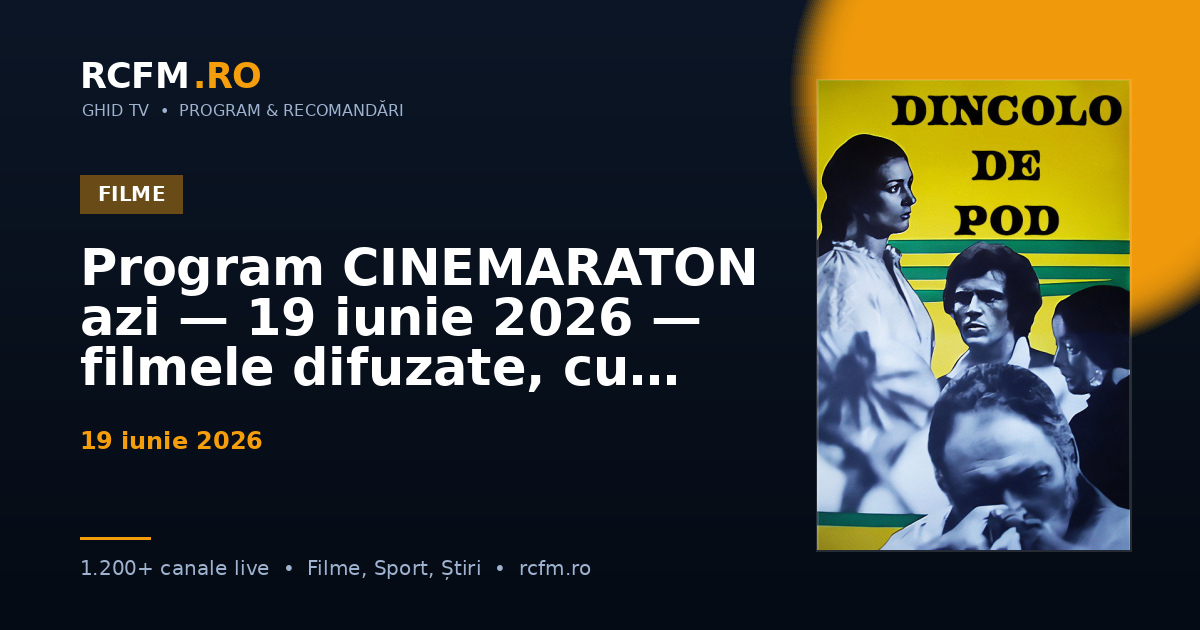 Program CINEMARATON azi — 19 iunie 2026 — filmele difuzate, cu rating