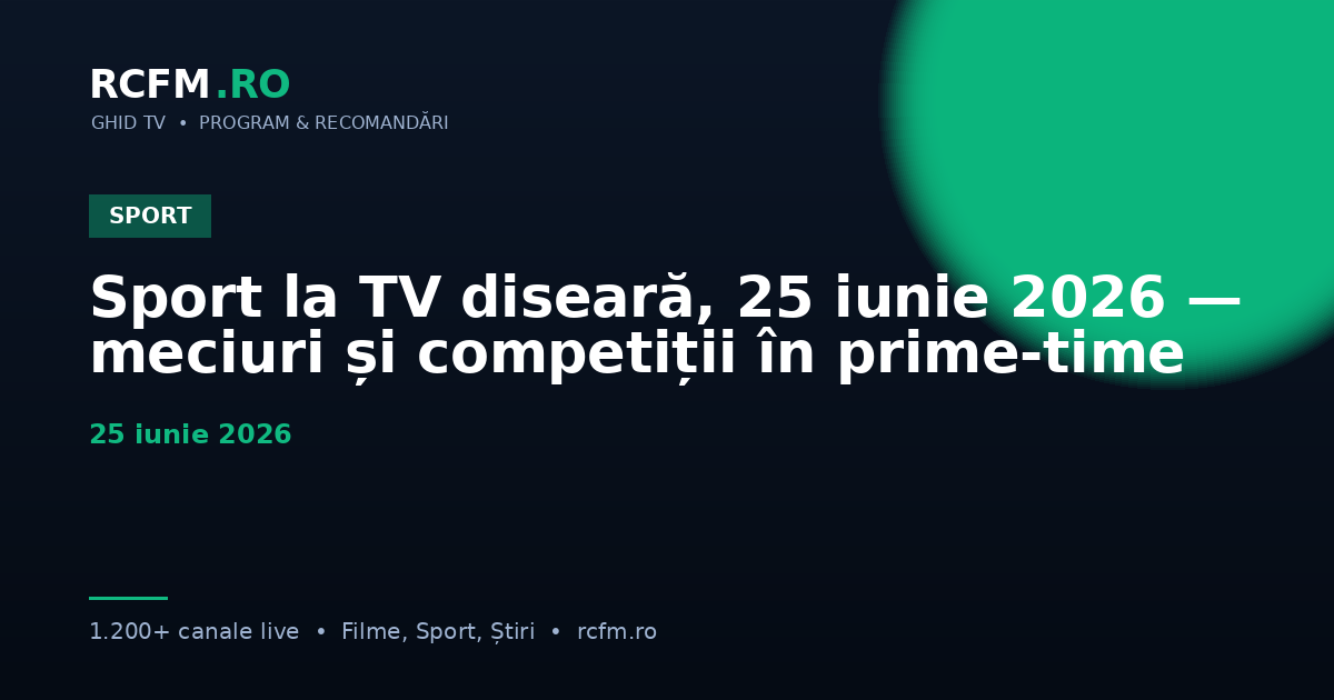 Sport la TV diseară, 25 iunie 2026 — meciuri și competiții în prime-time