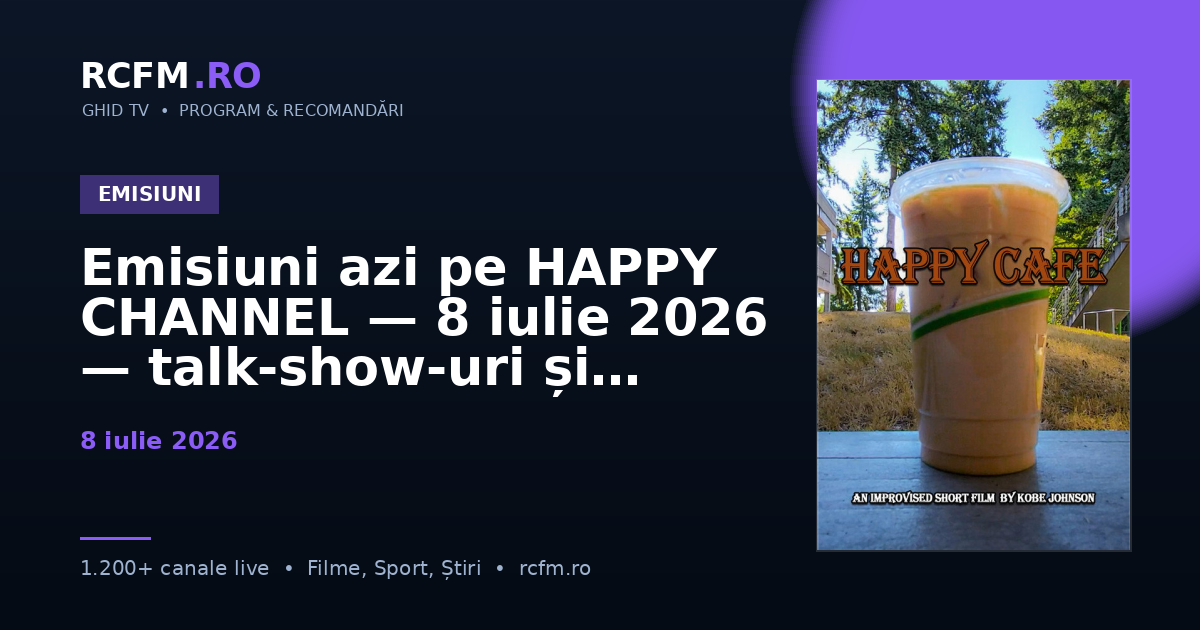 Emisiuni azi pe HAPPY CHANNEL — 8 iulie 2026 — talk-show-uri și divertisment